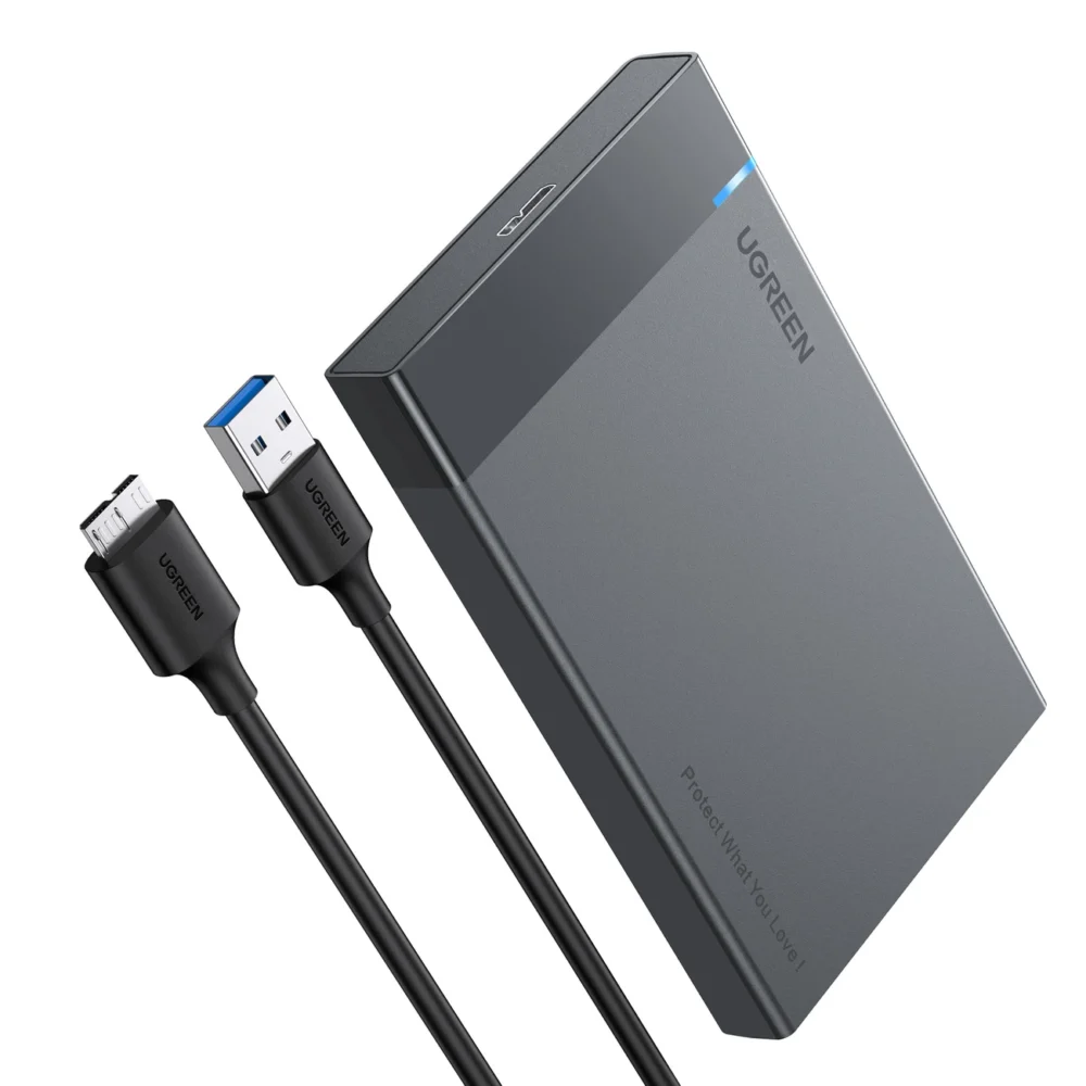 Ugreen bay for HDD SSD disk housing 2.5 '' SATA USB 3.2 Gen 1 (5 Gbps) micro USB SuperSpeed + 0.5 m cable black (US221 30848)eng