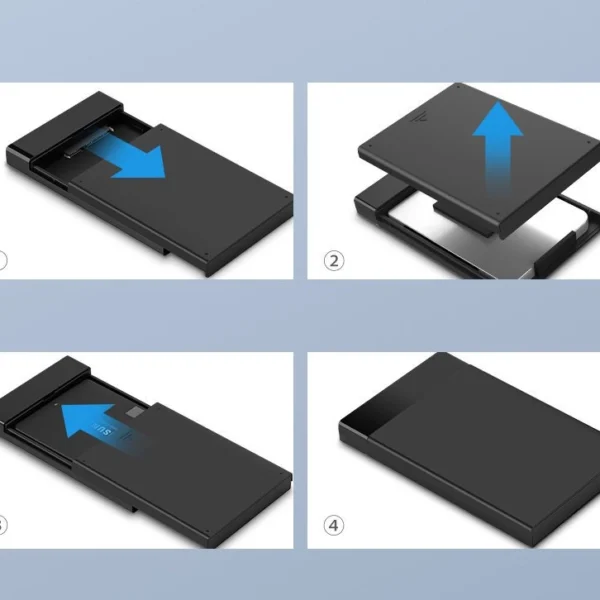 Ugreen bay for HDD SSD disk housing 2.5 '' SATA USB 3.2 Gen 1 (5 Gbps) micro USB SuperSpeed + 0.5 m cable black (US221 30848)eng