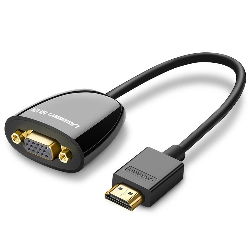 Ugreen Cable Cord Adapter Unidirectional HDMI (Male) to VGA (Female) FHD Black (MM105 40253)eng