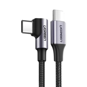 Ugreen US255 50125 USB-C (straight) / USB-C (angled) PD QC cable 60W 3A 2m - grayeng