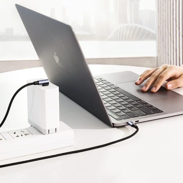 Ugreen US255 50125 USB-C (straight) / USB-C (angled) PD QC cable 60W 3A 2m - grayeng