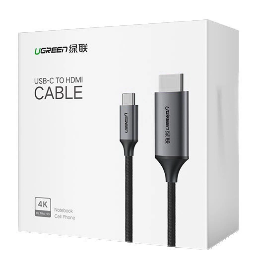 Ugreen cable HDMI cable - USB Type C 4K 60 Hz 1.5 m black-gray (MM142 50570)eng