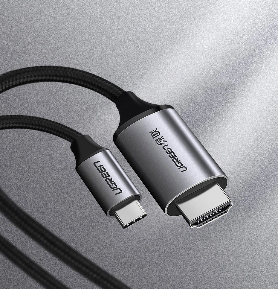Ugreen cable HDMI cable - USB Type C 4K 60 Hz 1.5 m black-gray (MM142 50570)eng