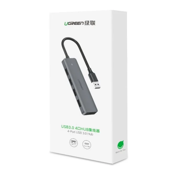 Ugreen USB HUB - 4x USB 3.2 Gen 1 with micro USB power port gray (CM219 50985)eng