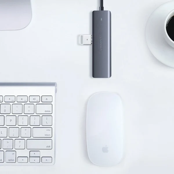 Ugreen USB Type C HUB - 4x USB 3.2 Gen 1 with USB-C power port gray (CM219 70336)eng