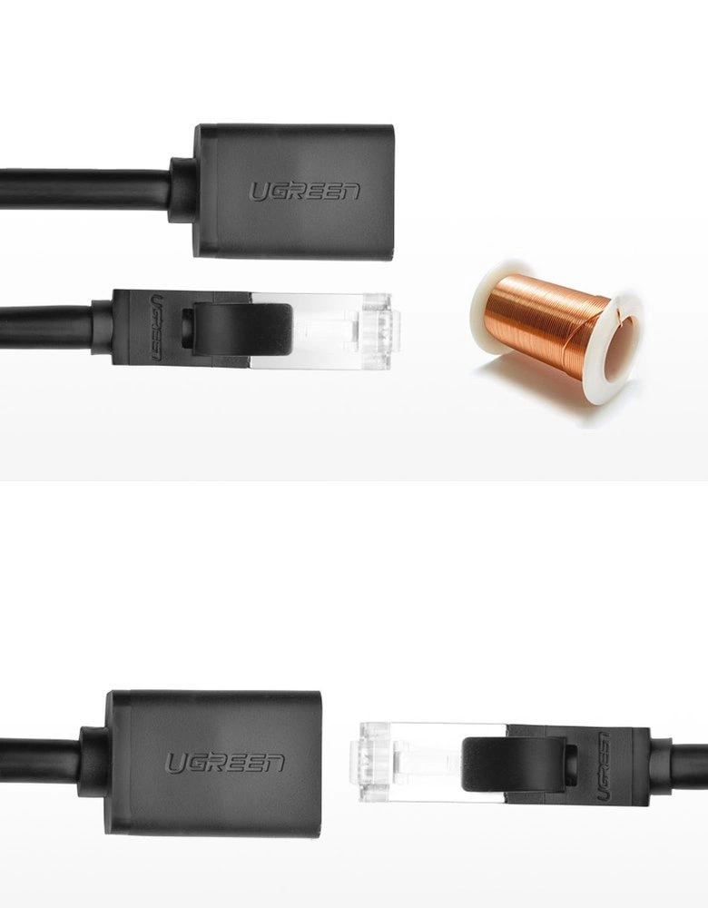 Ugreen NW112 11281 Network Ethernet Cable RJ45 (Female) - RJ45 (Male) F/UTP Cat. 6 1 Gbps 2m - blackeng