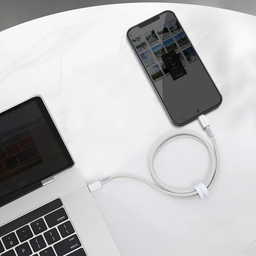 Baseus CATLGD-02 Lightning - USB-C PD cable 20W 480Mb/s 1m - whiteeng