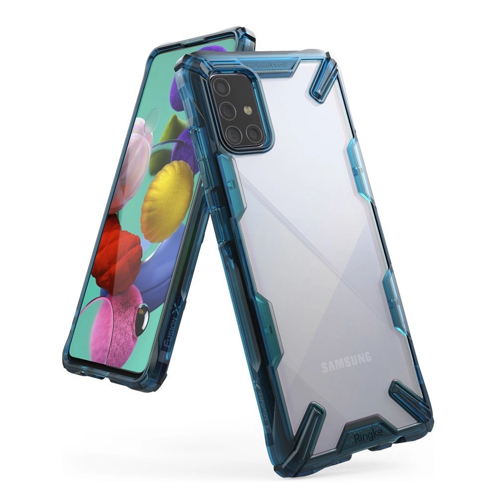 Ringke Fusion X durable PC Case with TPU Bumper for Samsung Galaxy M31s blue (FUSG0064)eng