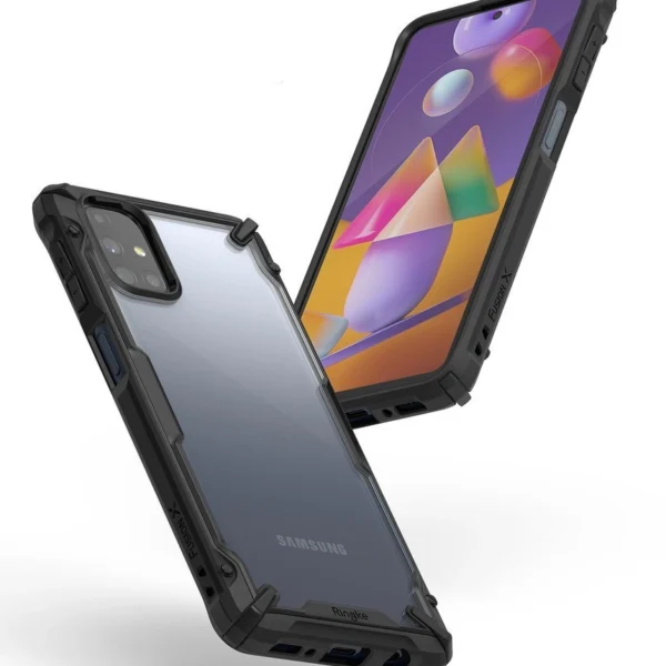 Ringke Fusion X durable PC Case with TPU Bumper for Samsung Galaxy M31s blue (FUSG0064)eng