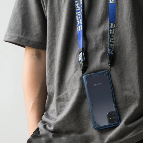 Ringke Fusion X durable PC Case with TPU Bumper for Samsung Galaxy M31s blue (FUSG0064)eng