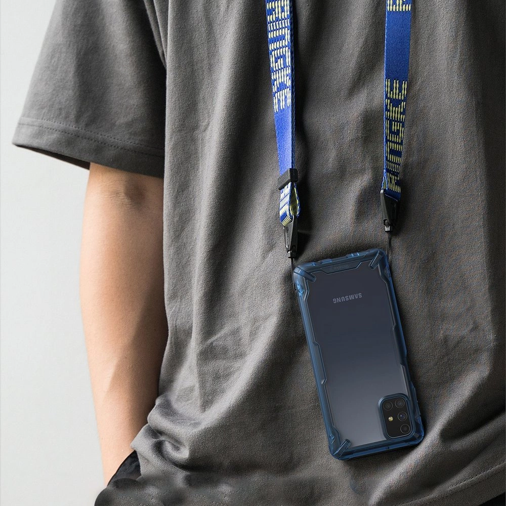 Ringke Fusion X durable PC Case with TPU Bumper for Samsung Galaxy M31s blue (FUSG0064)eng