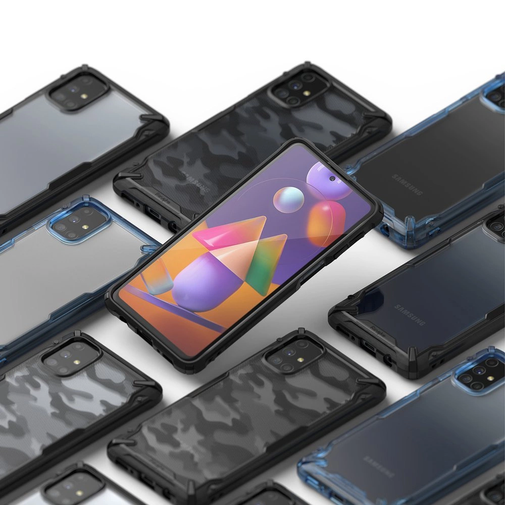 Ringke Fusion X durable PC Case with TPU Bumper for Samsung Galaxy M31s blue (FUSG0064)eng