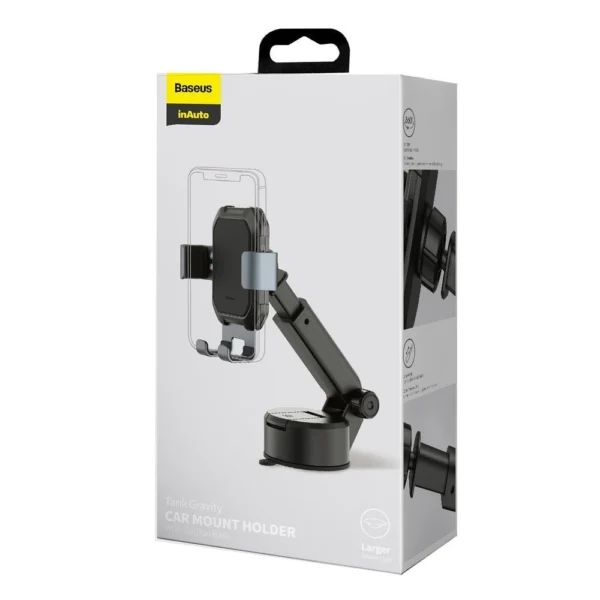 Baseus telescopic gravity car holder for window, dashboard black (SUYL-TK01)eng