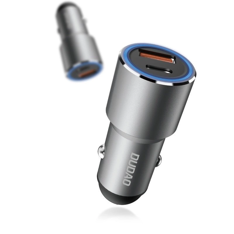 Dudao USB / USB Car Charger Type C Power Delivery Quick Charge 22.5 W Gray (R4PQ)eng
