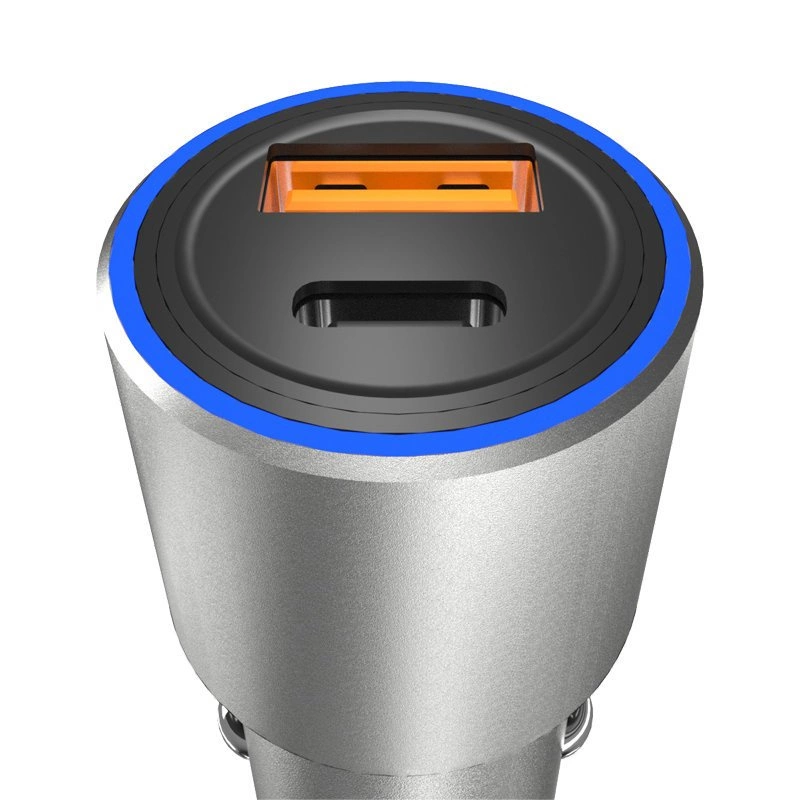 Dudao USB / USB Car Charger Type C Power Delivery Quick Charge 22.5 W Gray (R4PQ)eng