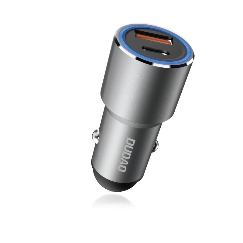 Dudao USB / USB Car Charger Type C Power Delivery Quick Charge 22.5 W Gray (R4PQ)eng