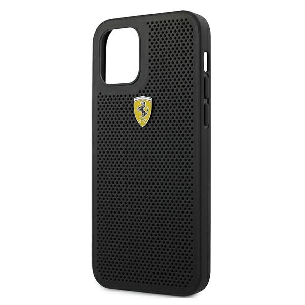 Ferrari FESPEHCP12LBK iPhone 12 Pro Max 6.7" black/black hardcase On Track Perforatedeng