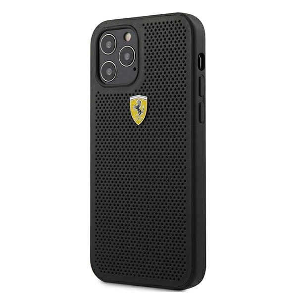 Ferrari FESPEHCP12MBK iPhone 12/12 Pro 6.1" black/black hardcase On Track Perforatedeng