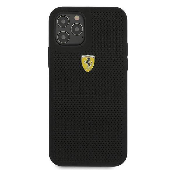 Ferrari FESPEHCP12MBK iPhone 12/12 Pro 6.1" black/black hardcase On Track Perforatedeng