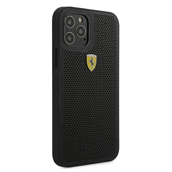 Ferrari FESPEHCP12MBK iPhone 12/12 Pro 6.1" black/black hardcase On Track Perforatedeng