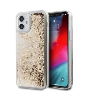 Guess GUHCP12SGLHFLGO iPhone 12 mini 5,4" gold/złoty hardcase Glitter Charmseng