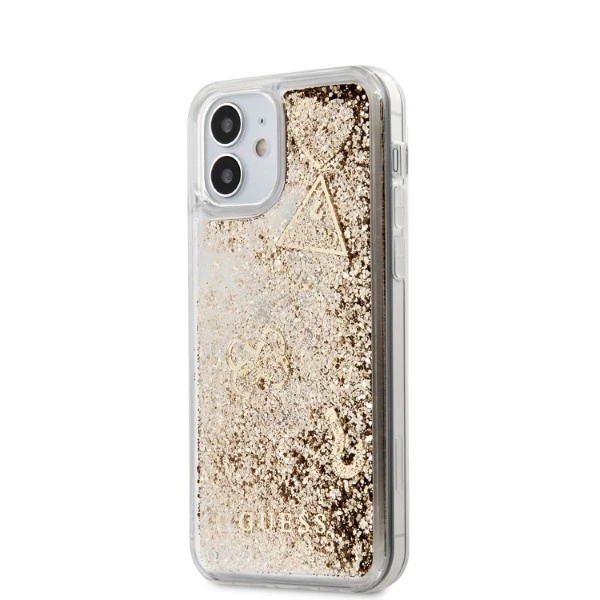 Guess GUHCP12SGLHFLGO iPhone 12 mini 5,4" gold/złoty hardcase Glitter Charmseng