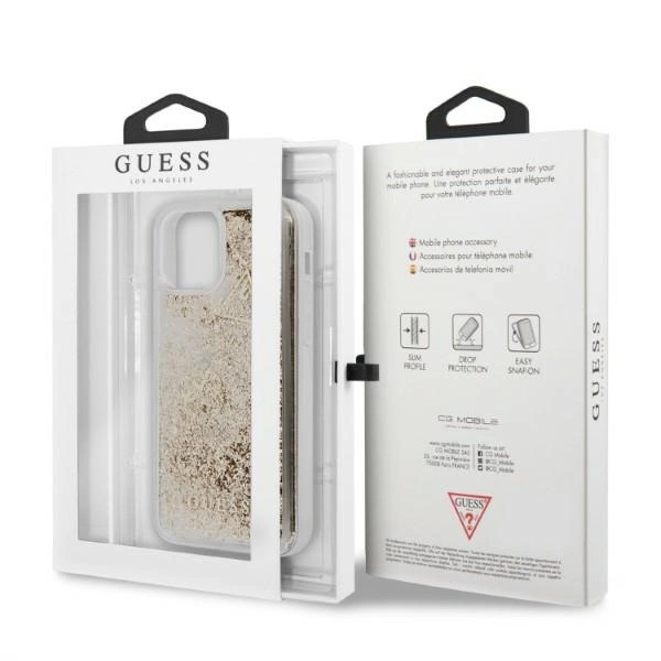 Guess GUHCP12SGLHFLGO iPhone 12 mini 5,4" gold/złoty hardcase Glitter Charmseng