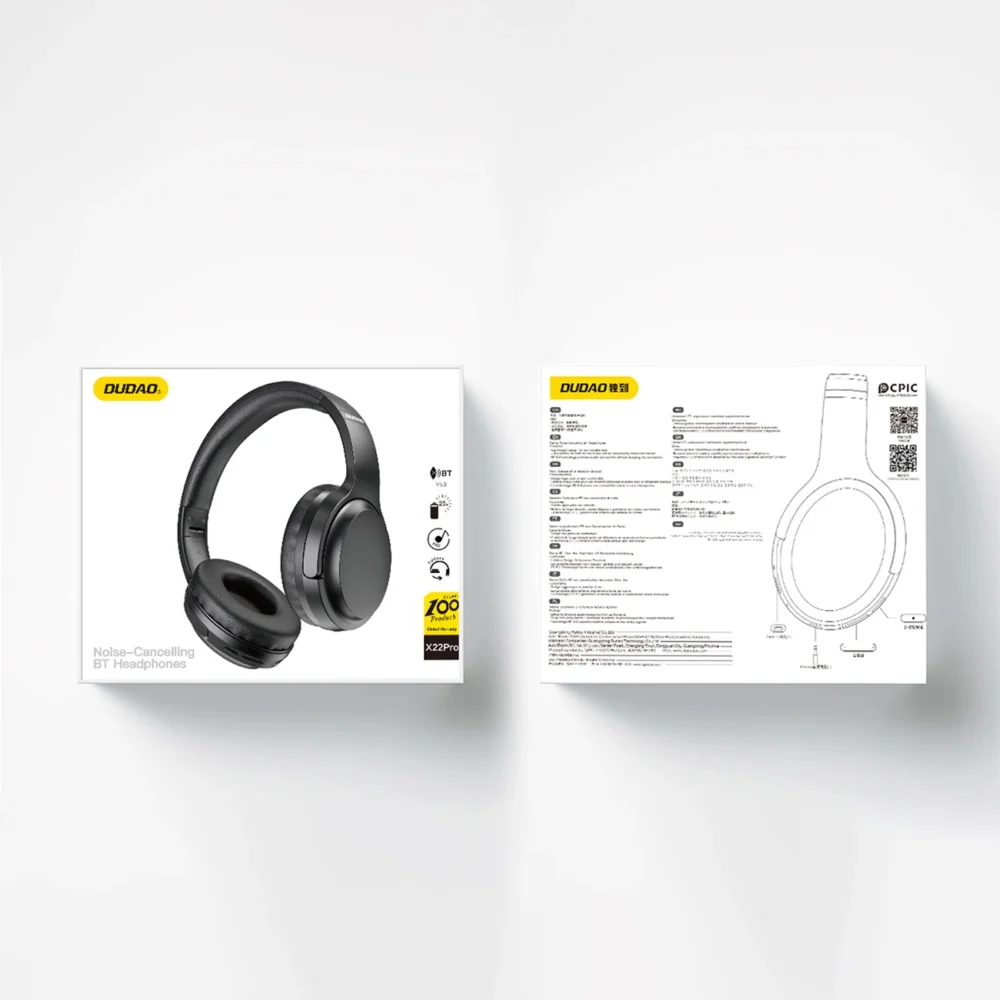 Dudao X22Pro on-ear wireless Bluetooth 5.3 headphones - blackeng