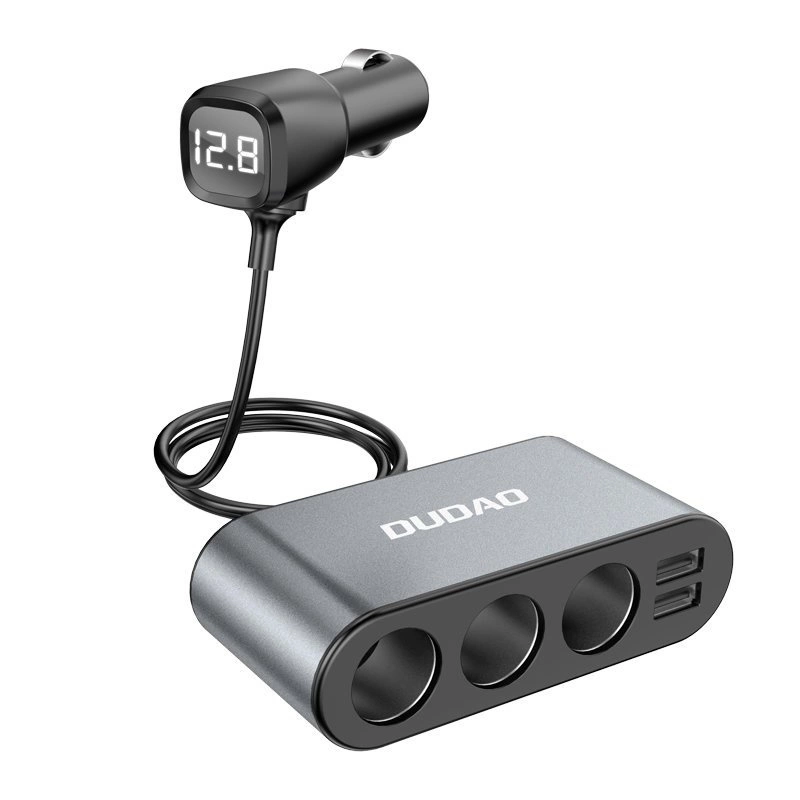 Dudao car charger 2x USB / 3x cigarette lighter splitter black (R1Pro black)eng