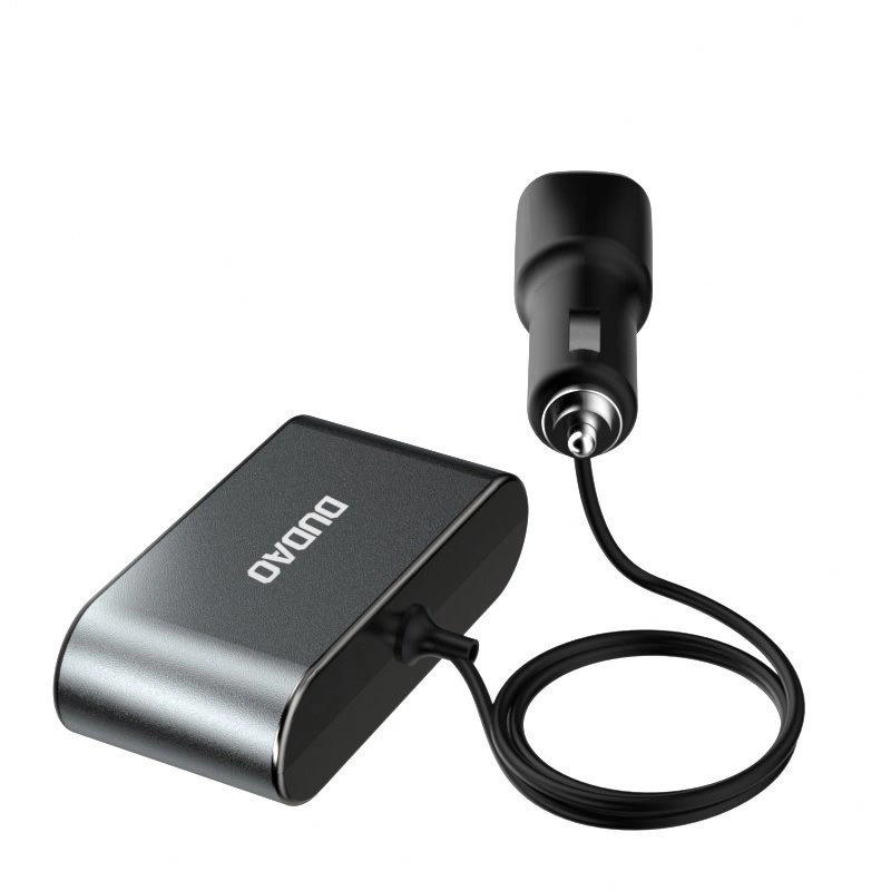 Dudao car charger 2x USB / 3x cigarette lighter splitter black (R1Pro black)eng