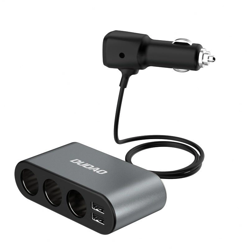Dudao car charger 2x USB / 3x cigarette lighter splitter black (R1Pro black)eng