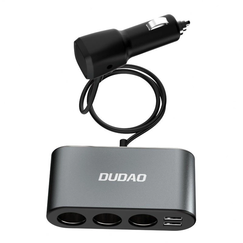 Dudao car charger 2x USB / 3x cigarette lighter splitter black (R1Pro black)eng