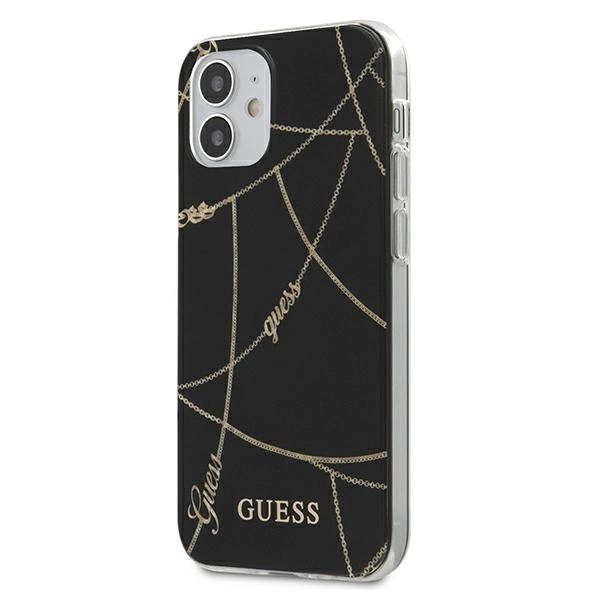 Guess GUHCP12SPCUCHBK iPhone 12 mini 5.4" black/black hardcase Gold Chain Collectioneng