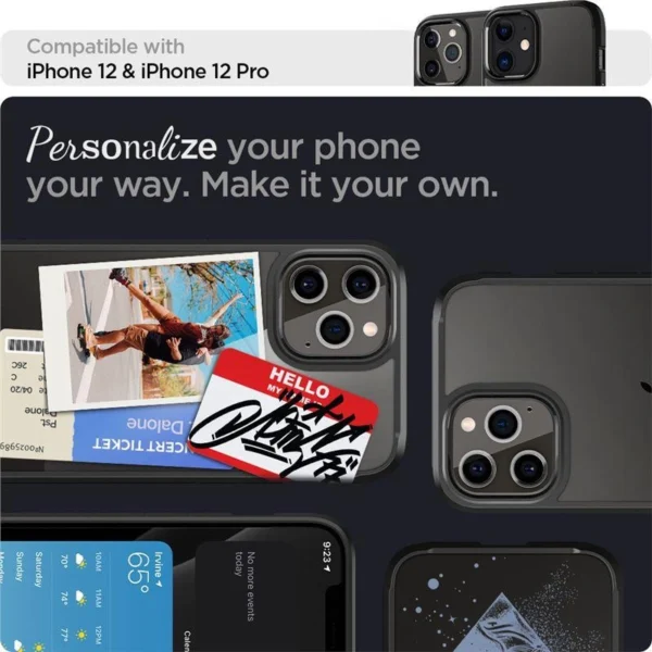Spigen Ultra Hybrid Case for iPhone 12 / iPhone 12 Pro - Matte Blackeng