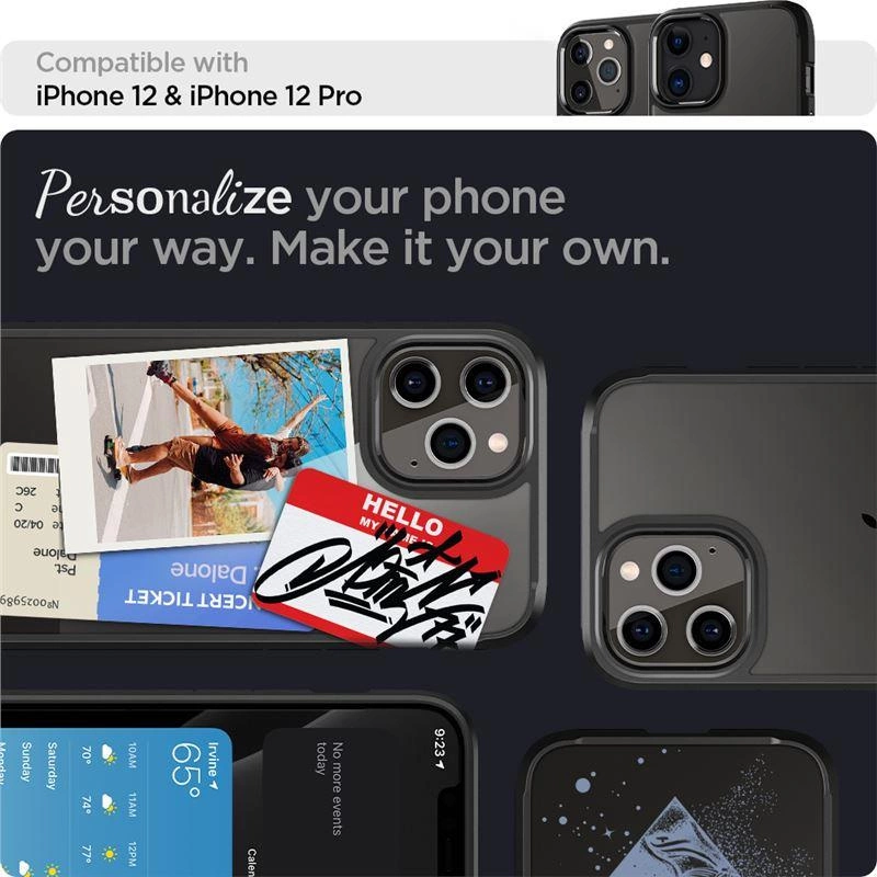 Spigen Ultra Hybrid Case for iPhone 12 / iPhone 12 Pro - Matte Blackeng