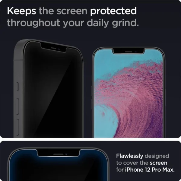 Spigen Glas.tR EZ Fit Tempered Glass for iPhone 12 Pro Max - 2 pcs.eng