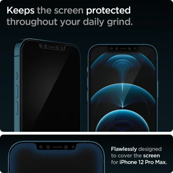Spigen Glas.tR EZ Fit Tempered Glass for iPhone 12 Pro Max - 2 pcs.eng