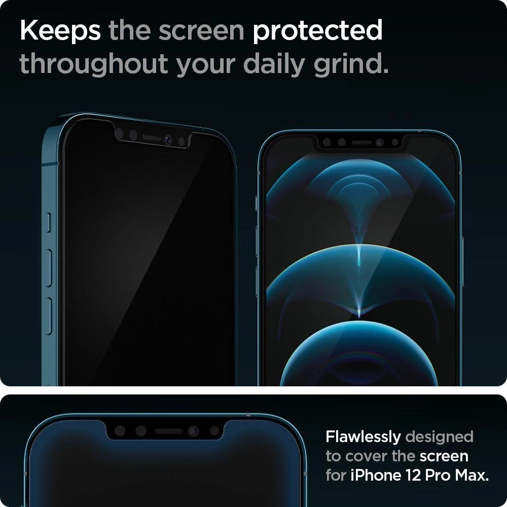Spigen Glas.tR EZ Fit Tempered Glass for iPhone 12 Pro Max - 2 pcs.eng
