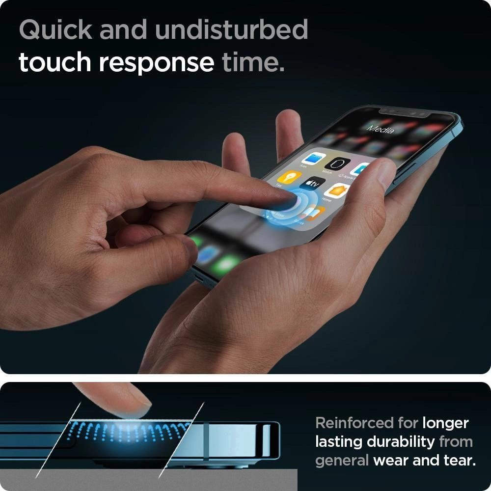 Spigen Glas.tR EZ Fit Tempered Glass for iPhone 12 Pro Max - 2 pcs.eng
