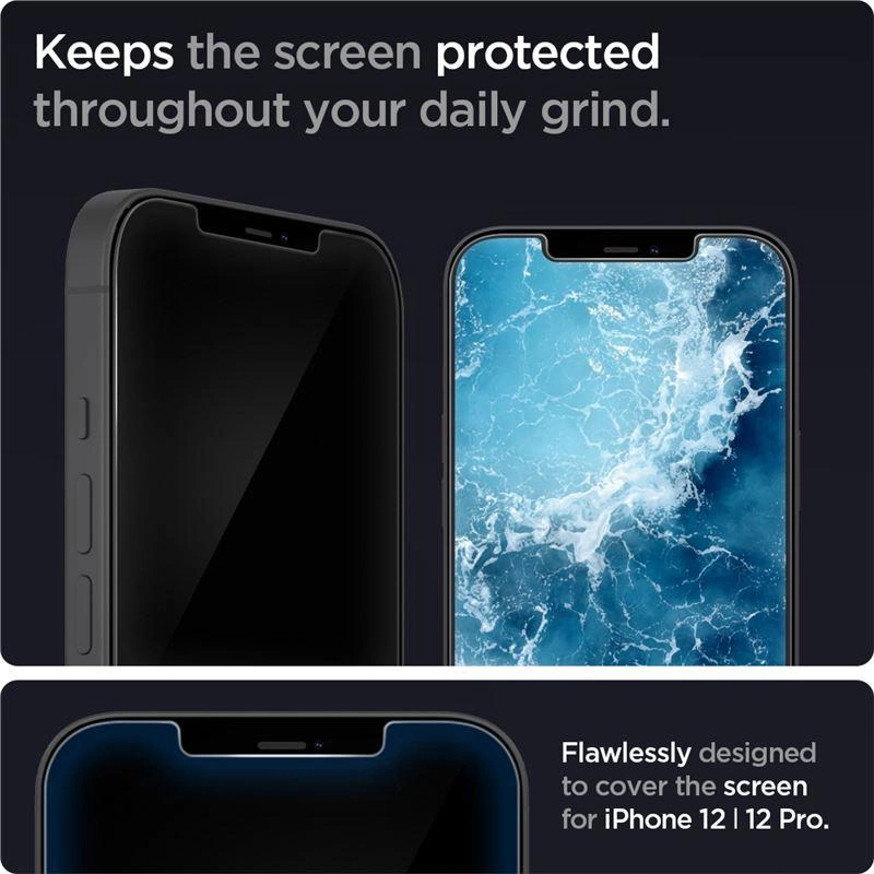 Spigen Glas.tR EZ Fit Tempered Glass for iPhone 12 / iPhone 12 Pro - 2 pcs.eng