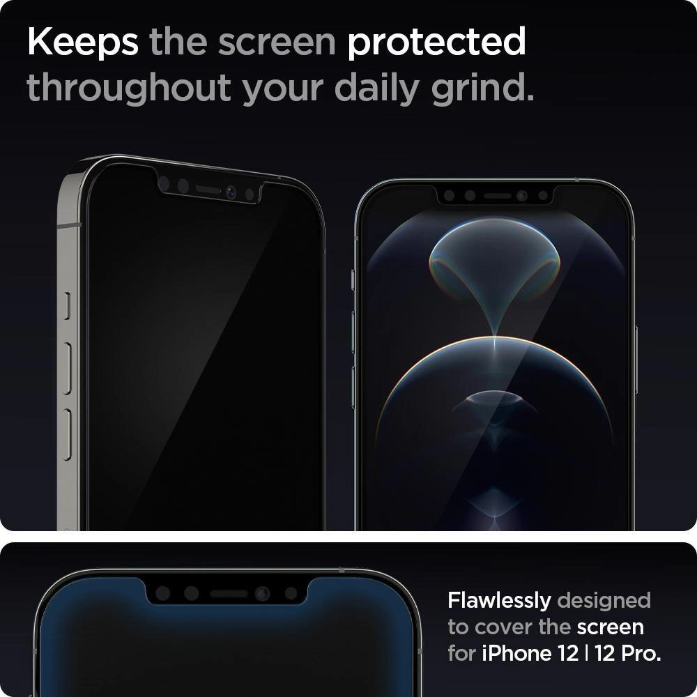 Spigen Glas.tR EZ Fit Tempered Glass for iPhone 12 / iPhone 12 Pro - 2 pcs.eng