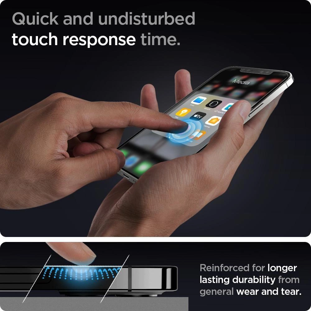 Spigen Glas.tR EZ Fit Tempered Glass for iPhone 12 / iPhone 12 Pro - 2 pcs.eng