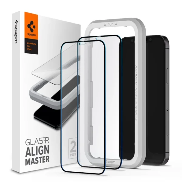 Spigen ALM Glass FC Tempered Glass for iPhone 12 / iPhone 12 Pro - Black 2 pcs.eng