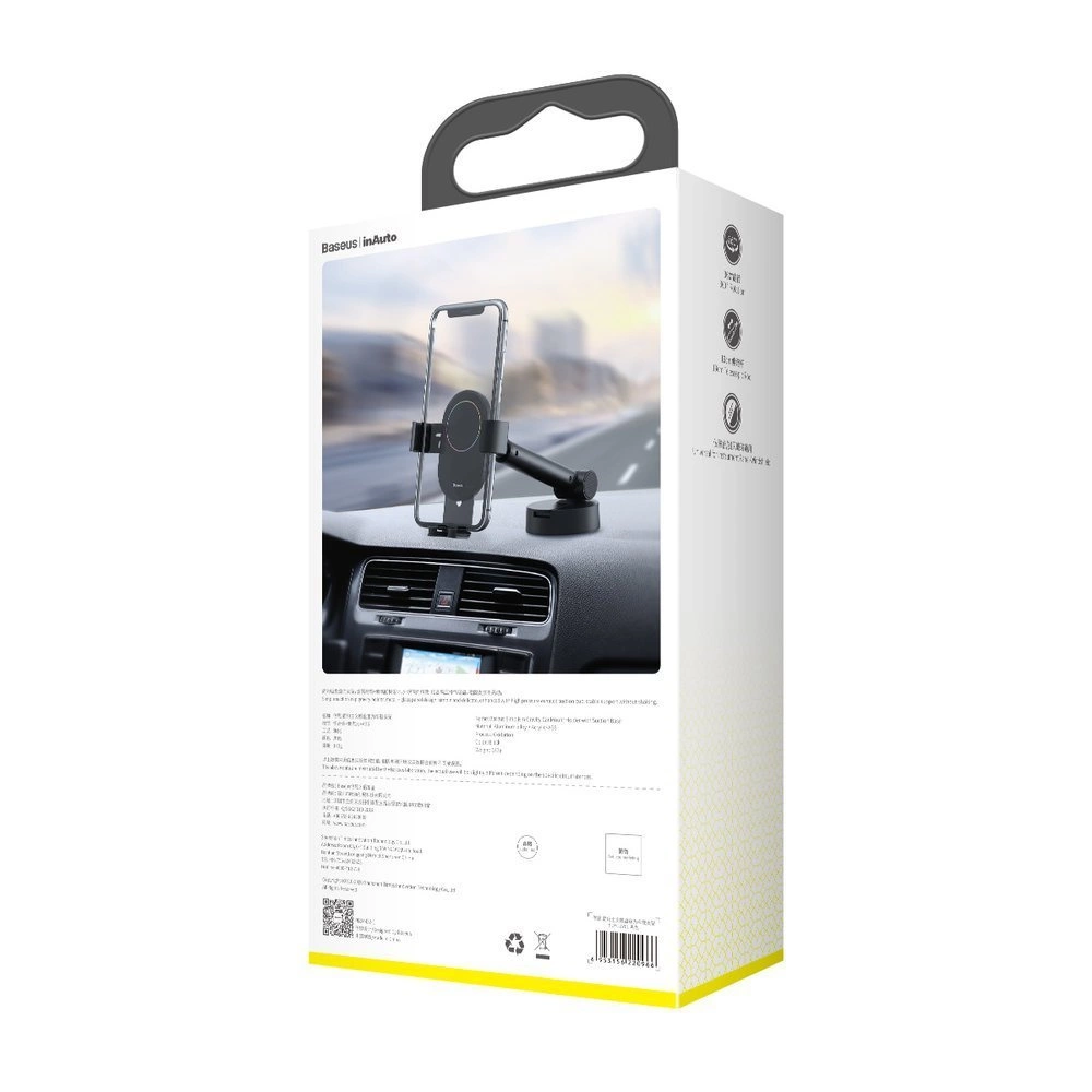 [AFTER RETURN] Baseus telescopic gravity car holder for windshield, dashboard black (SUYL-JY01)eng