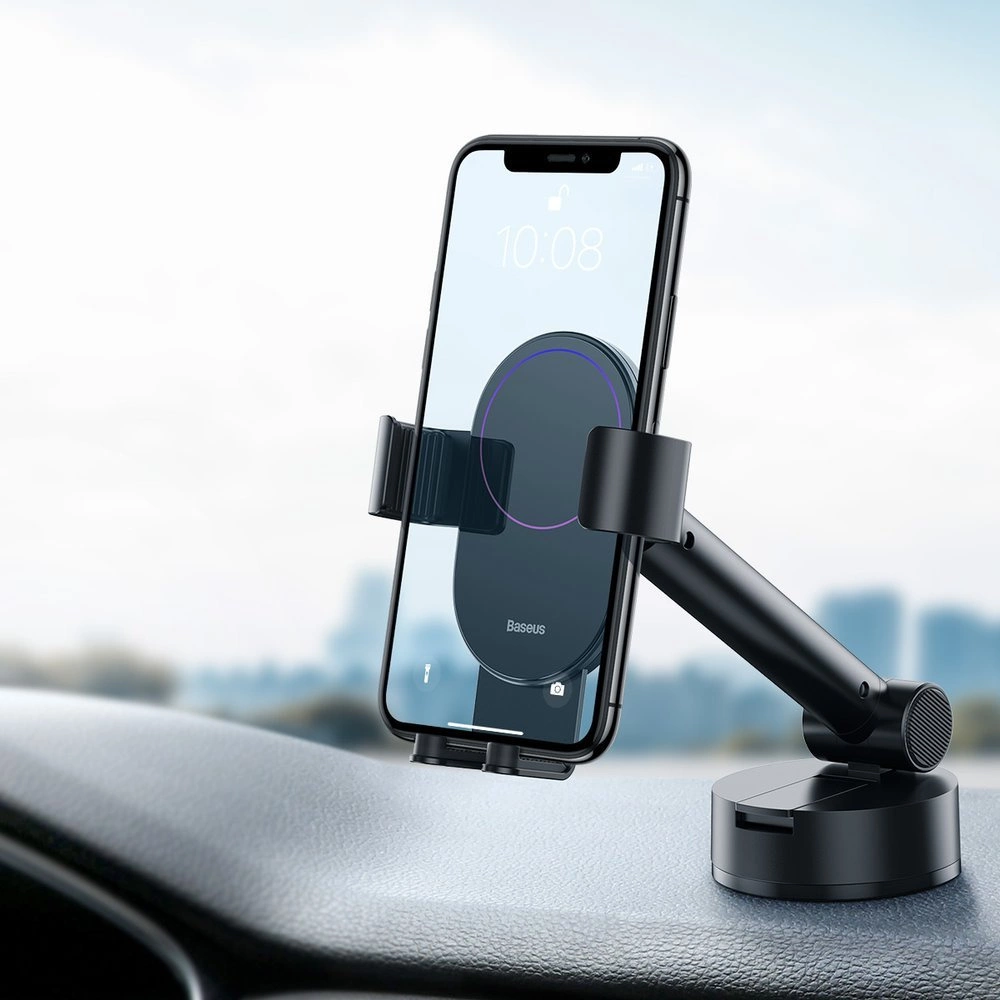 [AFTER RETURN] Baseus telescopic gravity car holder for windshield, dashboard black (SUYL-JY01)eng