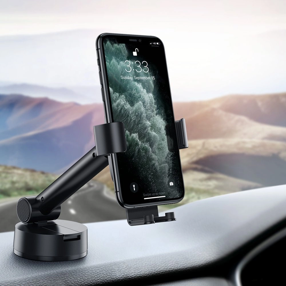 [AFTER RETURN] Baseus telescopic gravity car holder for windshield, dashboard black (SUYL-JY01)eng