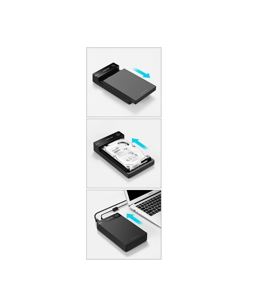 [ON RETURN] Ugreen HDD bay SATA 3.5 '' drive USB 3.0 black (50422)eng