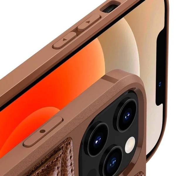 Nillkin Aoge Leather Case Flexible Armored Genuine Leather Case with Pocket for iPhone 12 Mini Blackeng