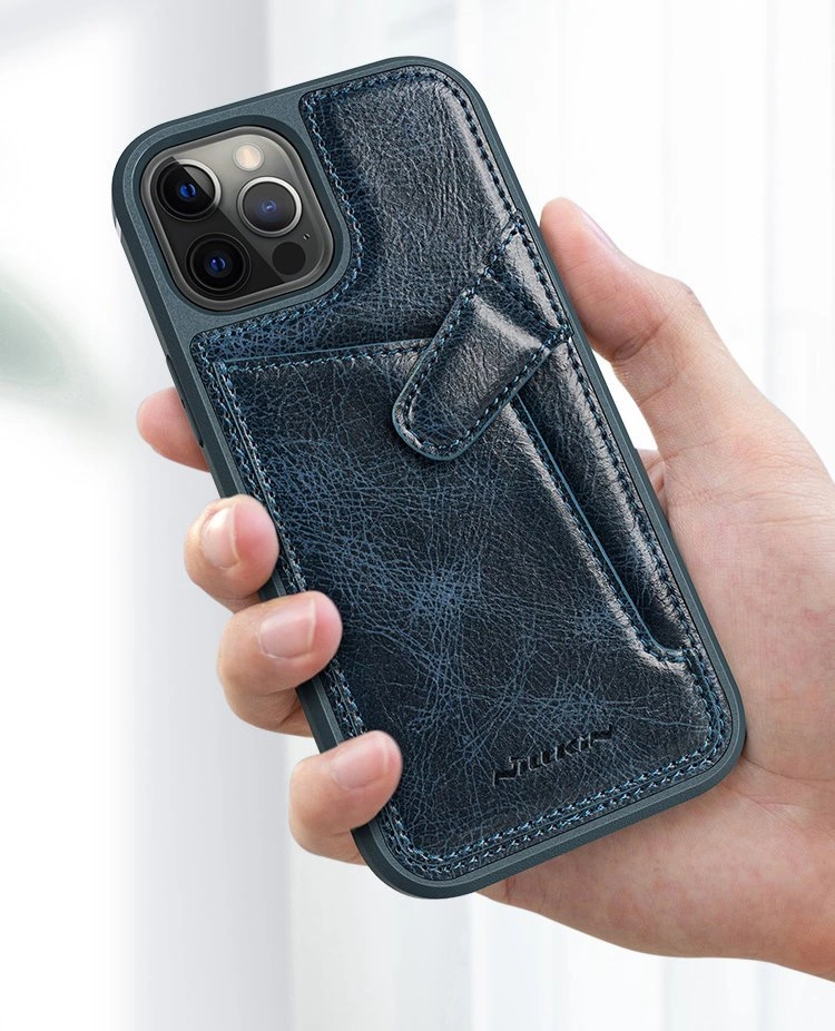 Nillkin Aoge Leather Case flexible armored genuine leather case with pocket for iPhone 12 mini browneng