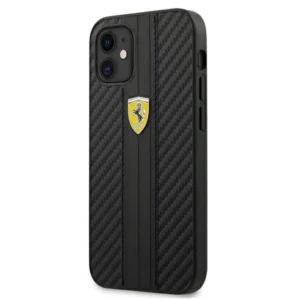 Ferrari FESNECHCP12SBK iPhone 12 mini 5.4" black/black hardcase On Track PU Carboneng